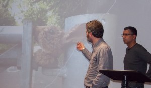 Simon with a rabbit's head